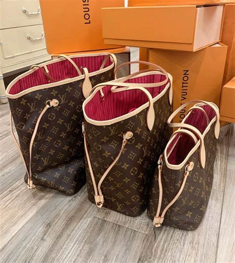 louis vuitton neverfull sizes comparison|louis vuitton tote size chart.